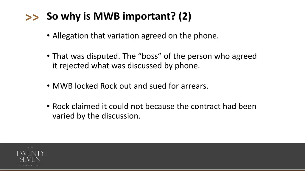 so why is mwb important 2