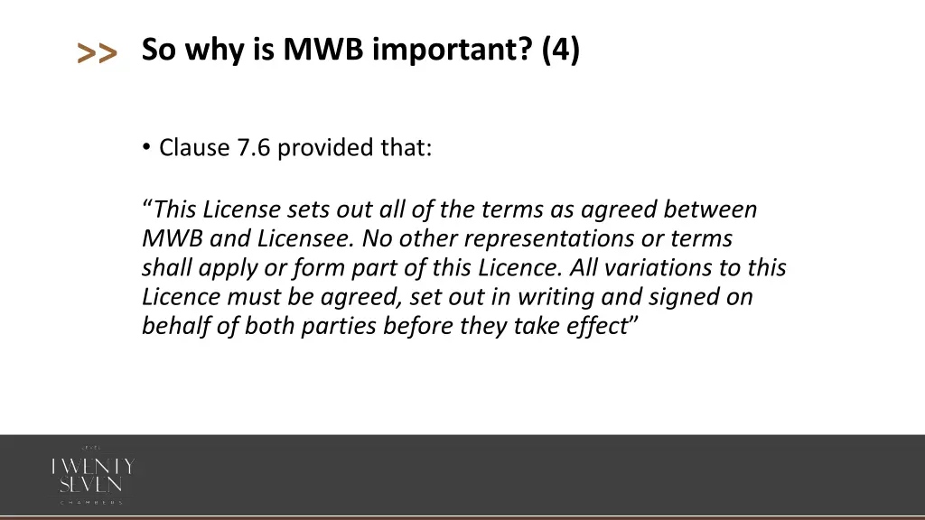 so why is mwb important 4