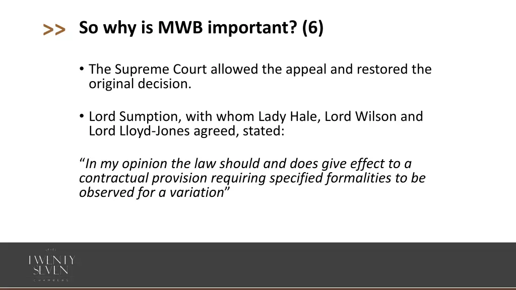 so why is mwb important 6