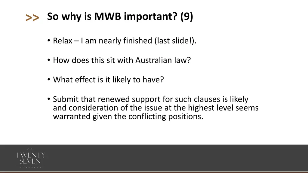 so why is mwb important 9