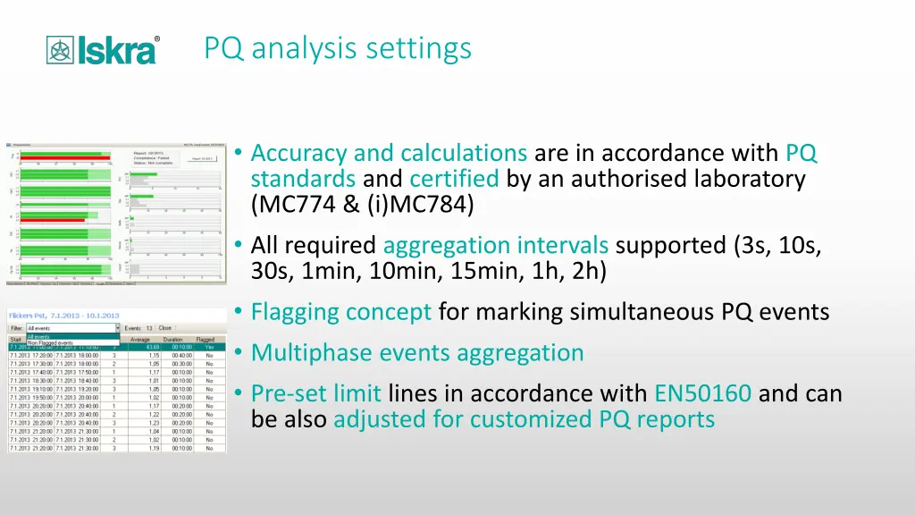 pq analysis settings