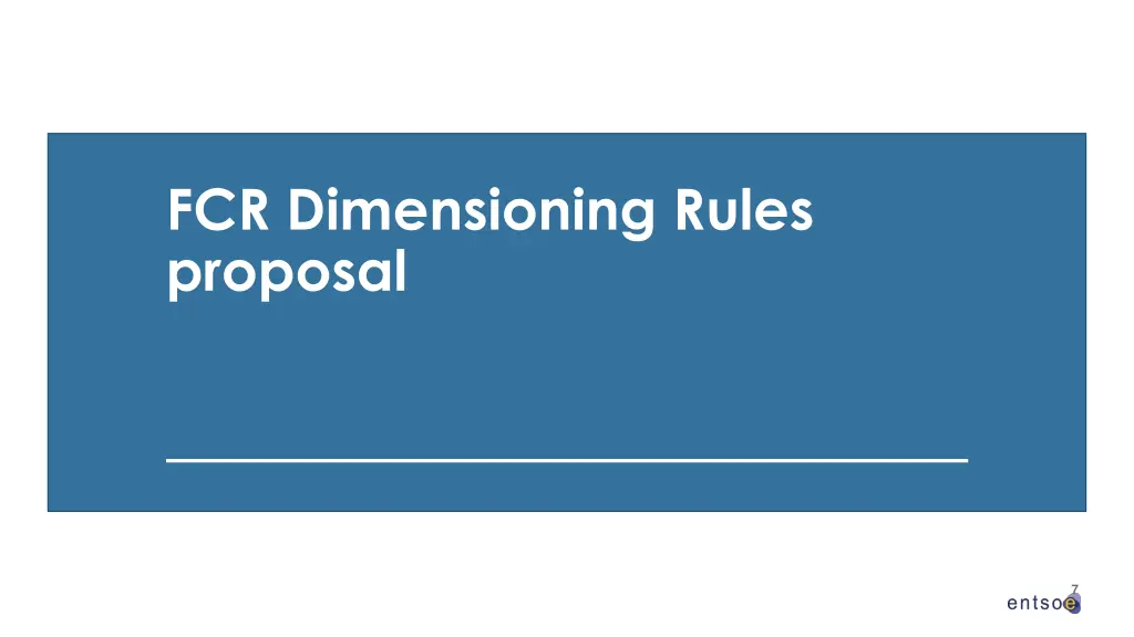 fcr dimensioning rules proposal