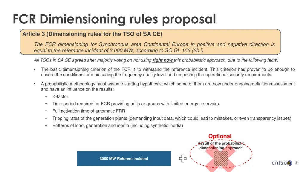 fcr dimiensioning rules proposal