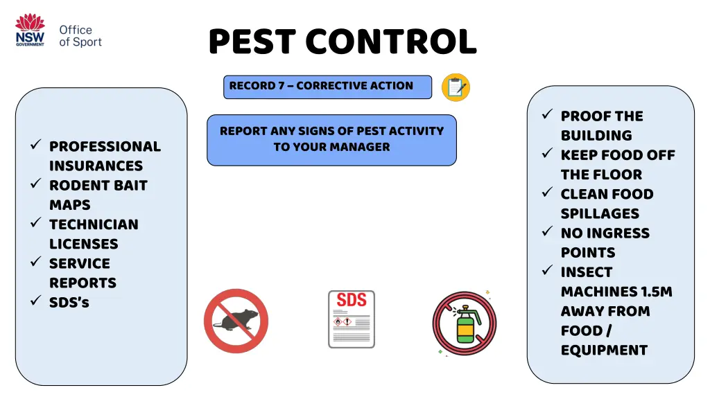 pest control record 7 corrective action