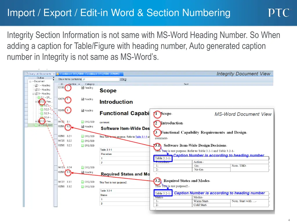 import export edit in word section numbering 2