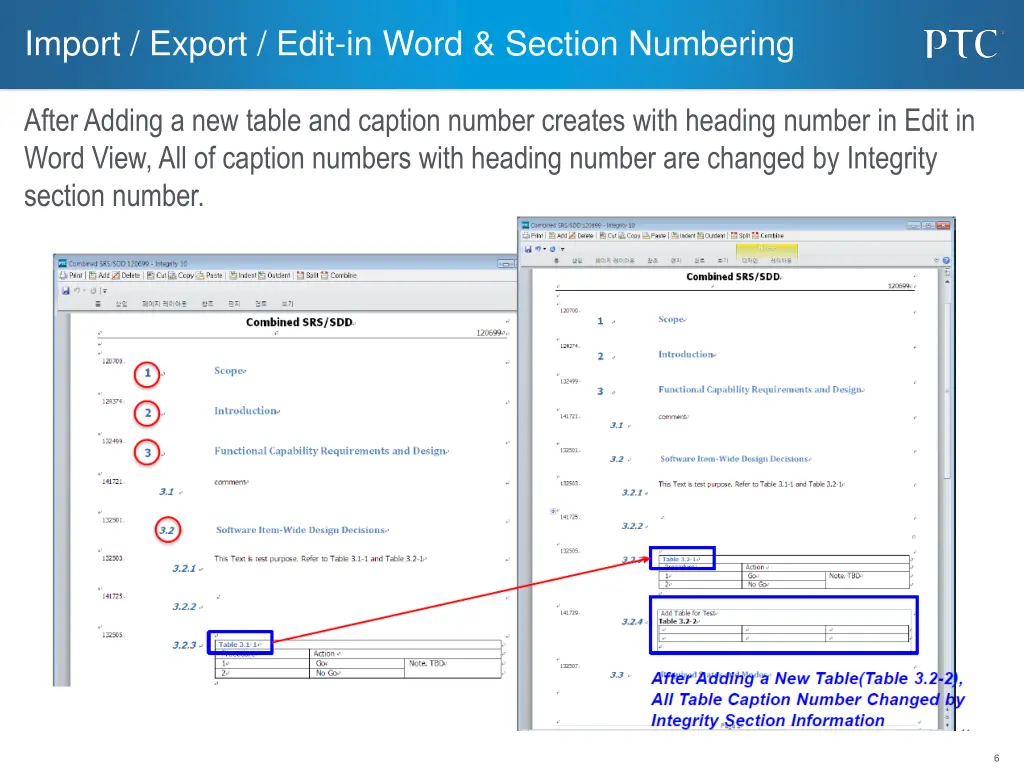 import export edit in word section numbering 4