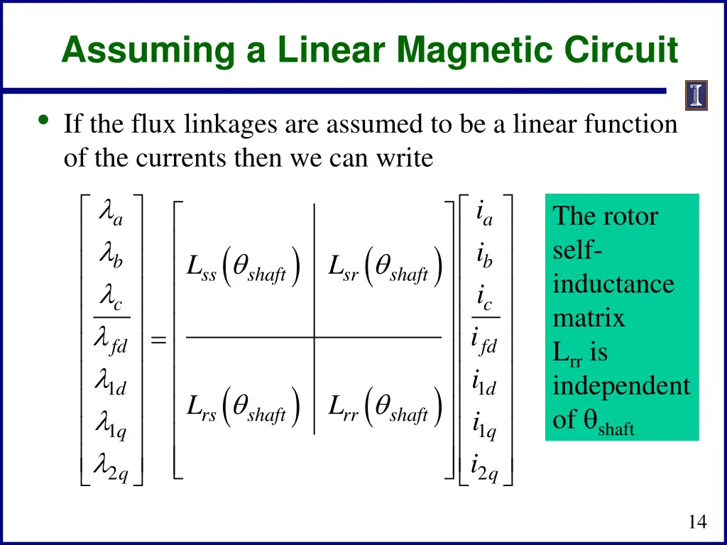 assuming a linear magnetic circuit