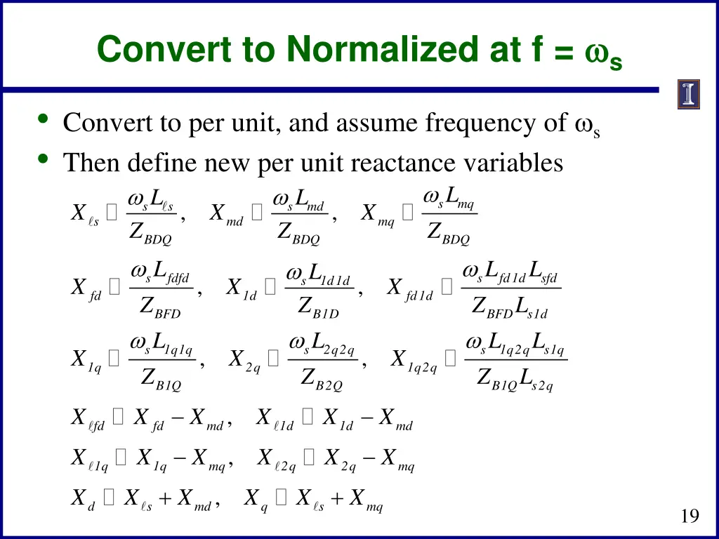 convert to normalized at f s