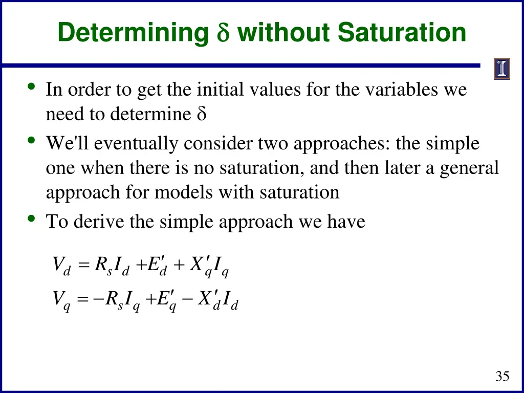 determining without saturation