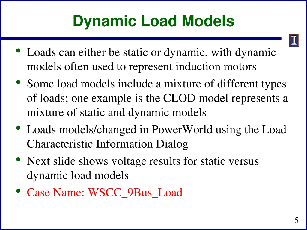 dynamic load models