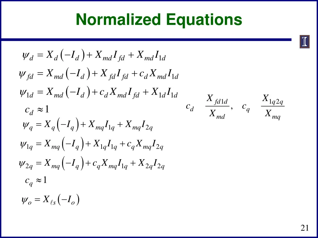 normalized equations