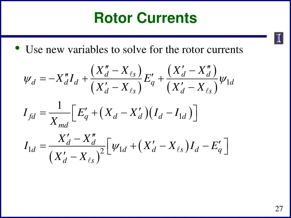 rotor currents