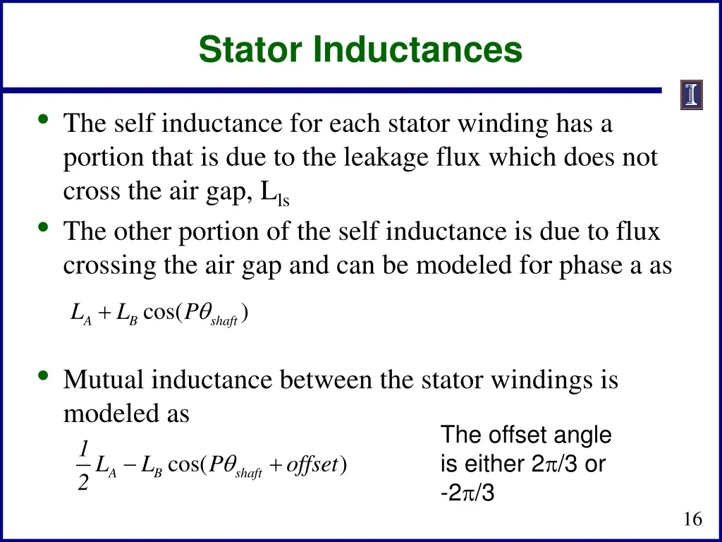 stator inductances