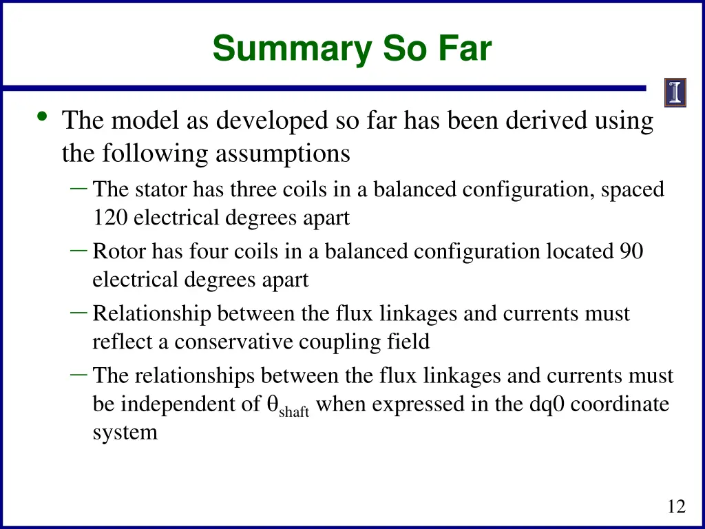 summary so far