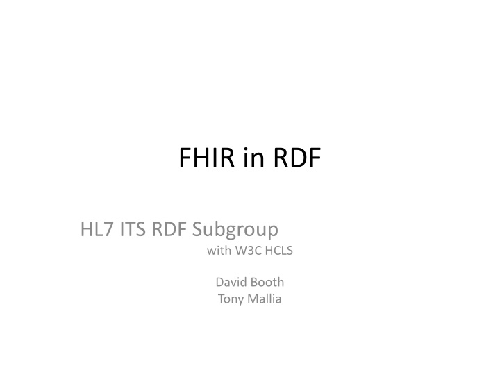 fhir in rdf