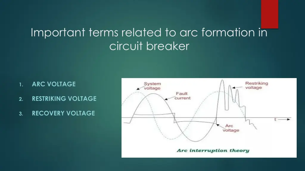 important terms related to arc formation