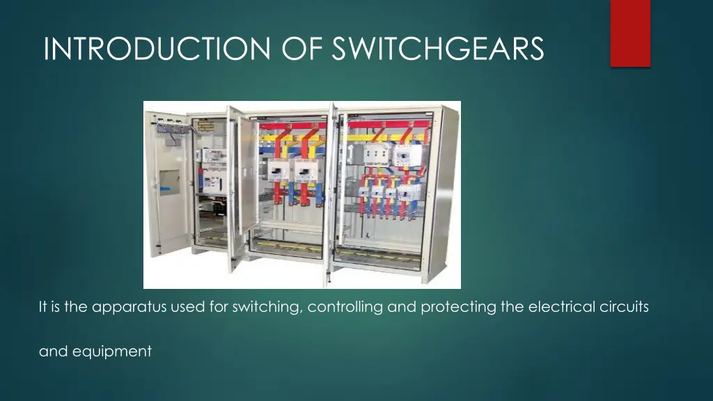 introduction of switchgears