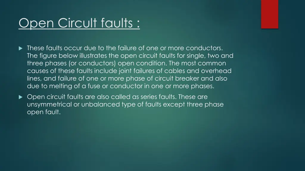 open circult faults