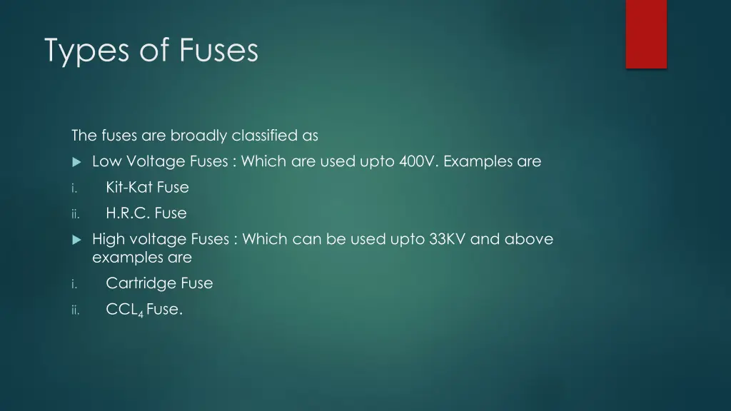 types of fuses