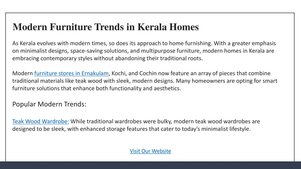 modern furniture trends in kerala homes