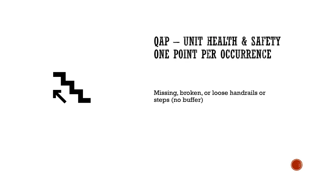 qap unit health safety one point per occurrence 1