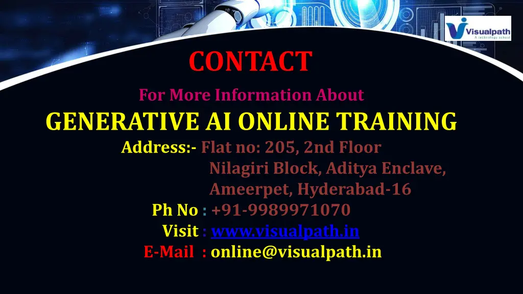 contact for more information about generative