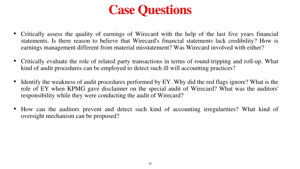 case questions