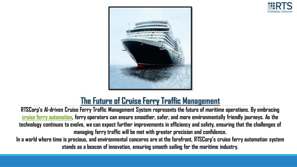 the future of cruise ferry traffic management