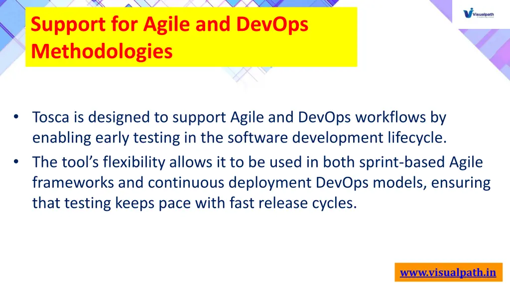 support for agile and devops methodologies