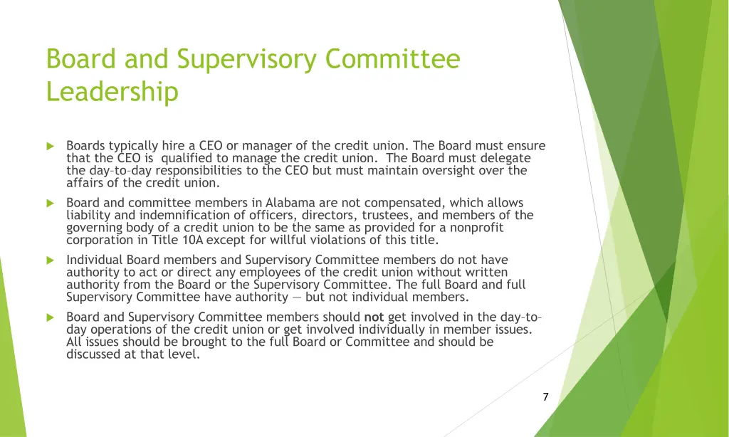 board and supervisory committee leadership 1