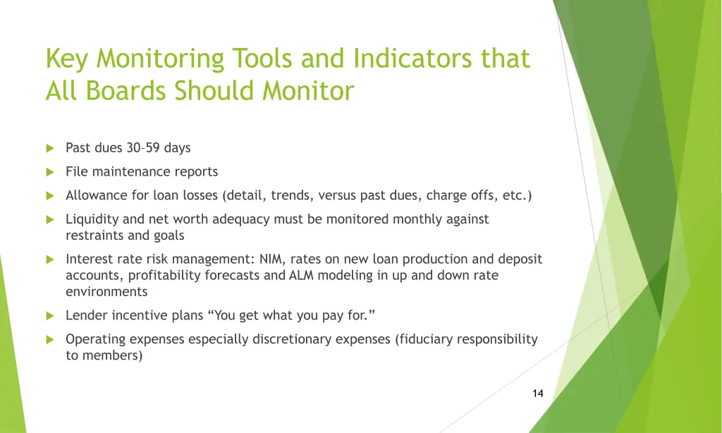 key monitoring tools and indicators that 1