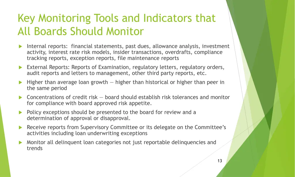 key monitoring tools and indicators that