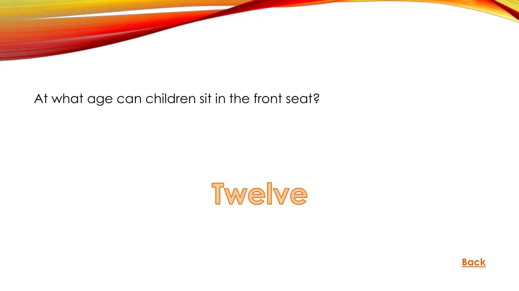 at what age can children sit in the front seat