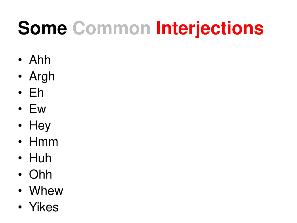 some common interjections