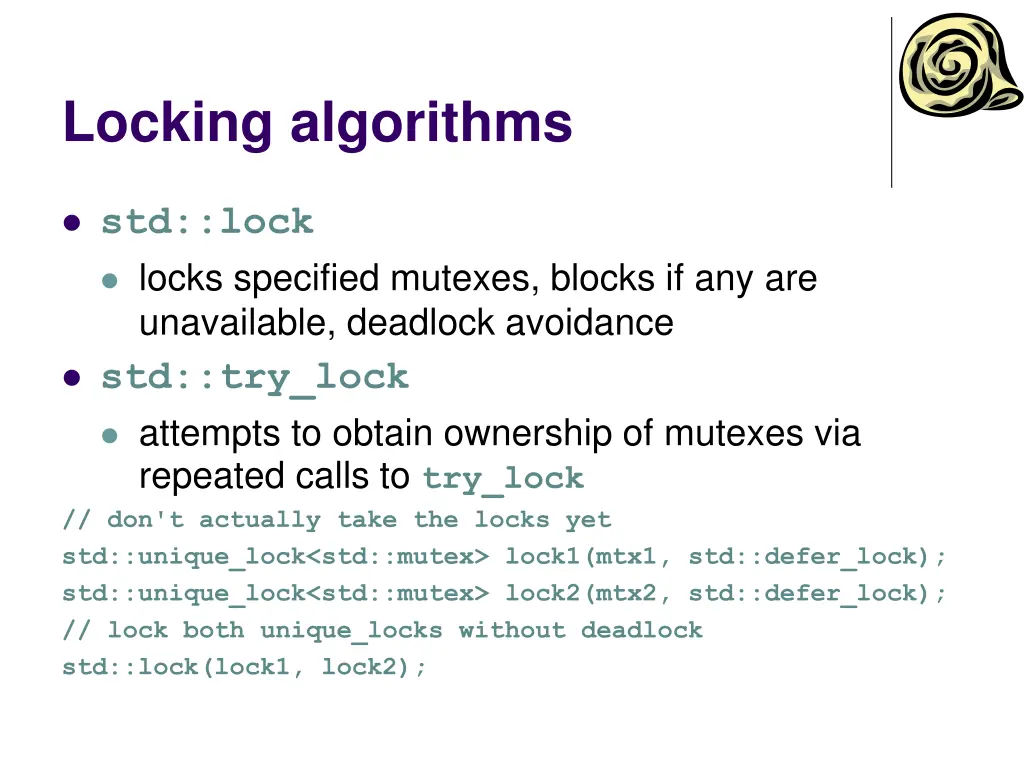 locking algorithms