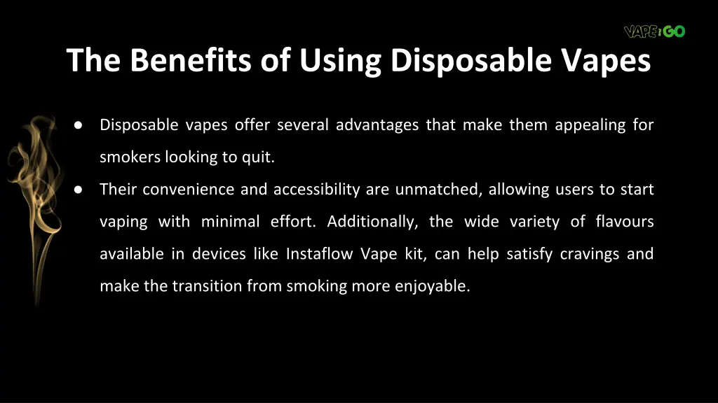 the benefits of using disposable vapes