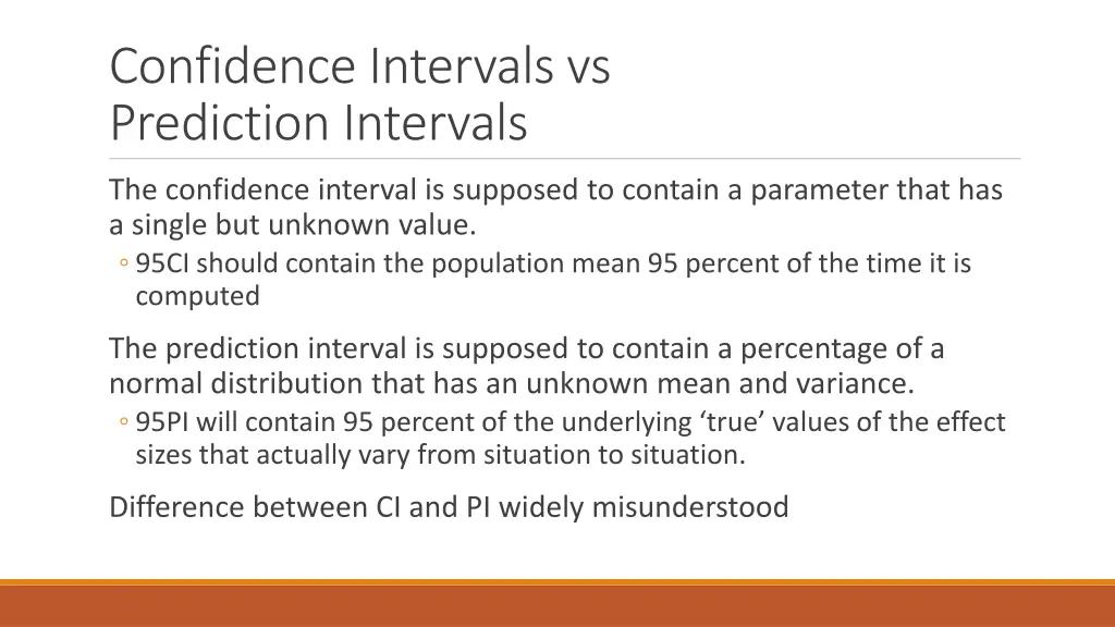 confidence intervals vs prediction intervals