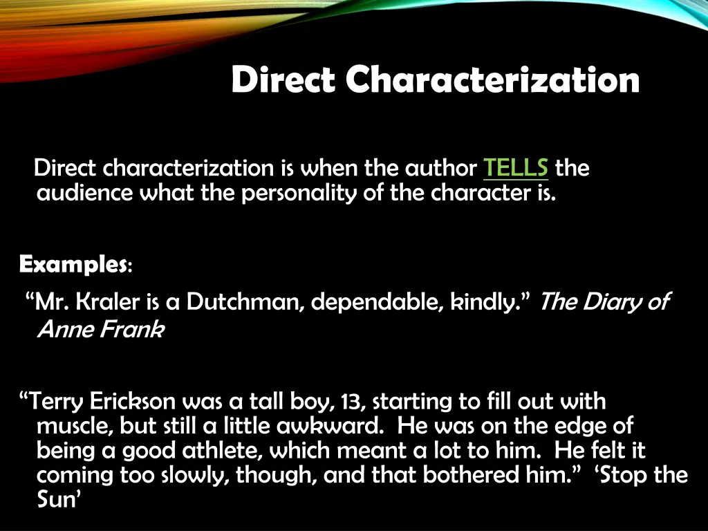 direct characterization