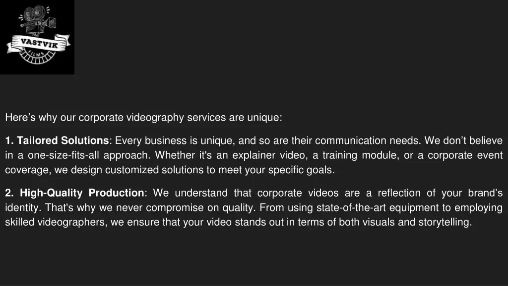 here s why our corporate videography services