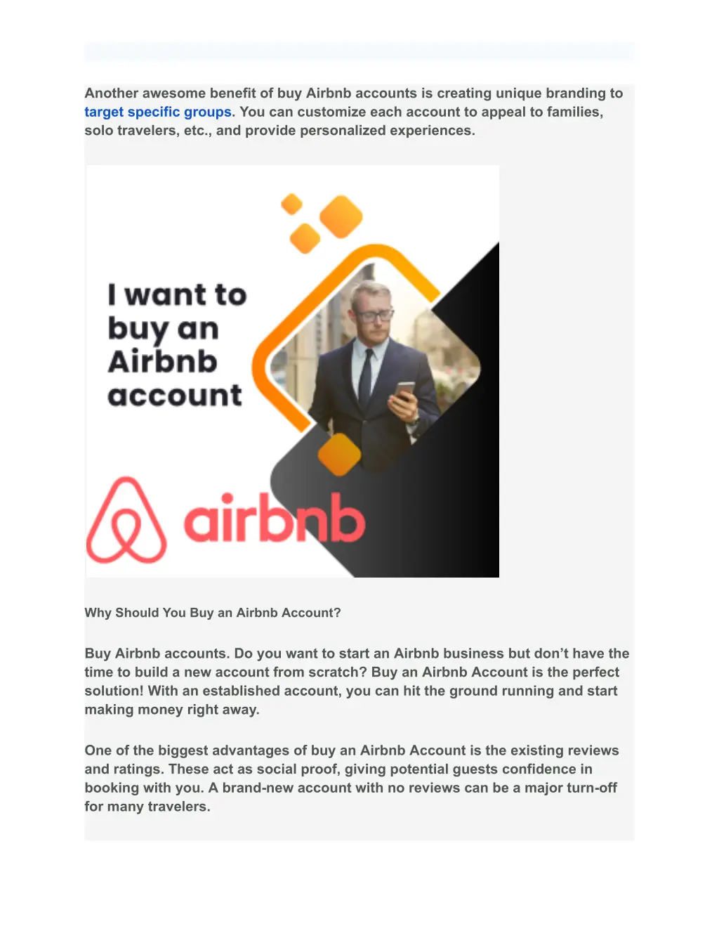 another awesome benefit of buy airbnb accounts