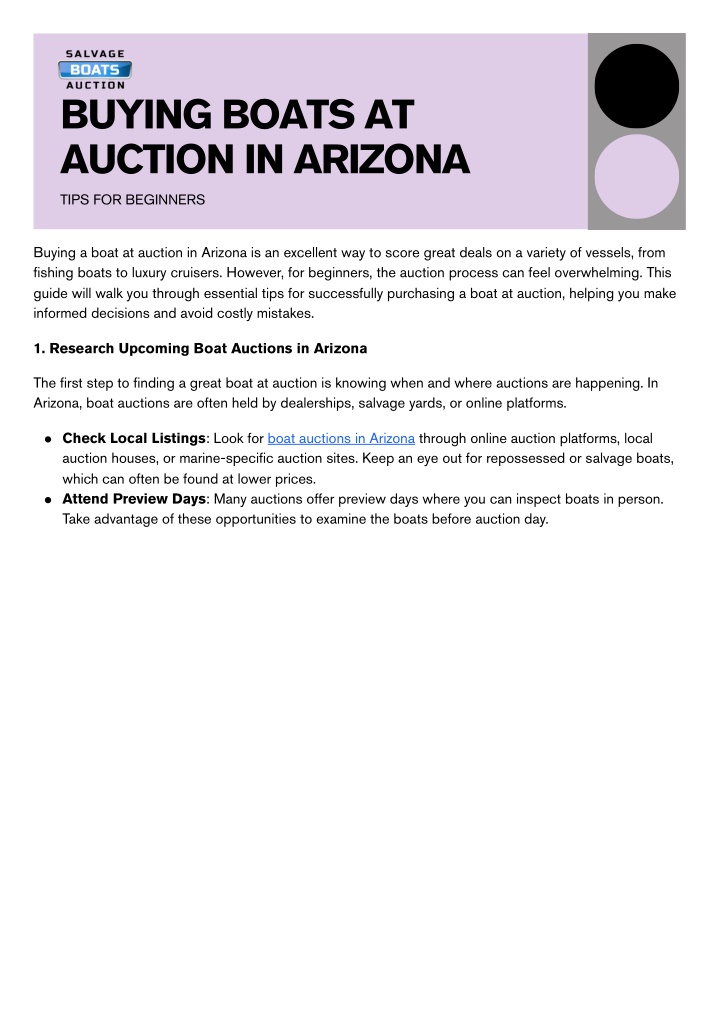 buying boats at auction in arizona