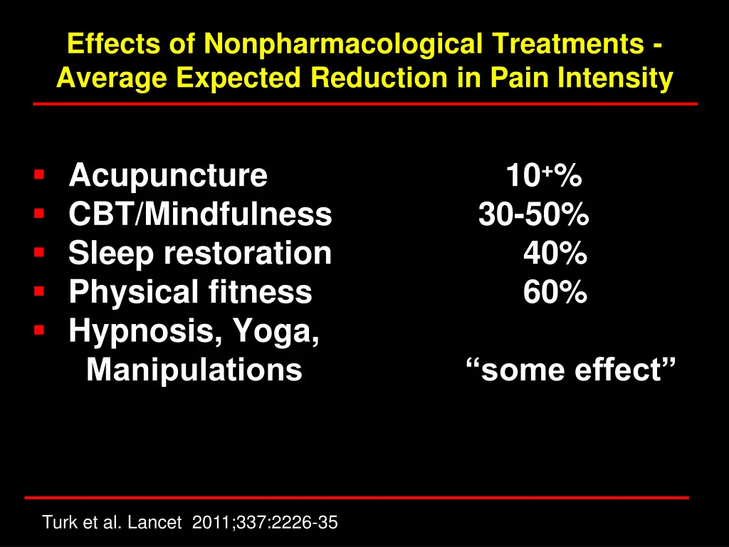 effects of nonpharmacological treatments average