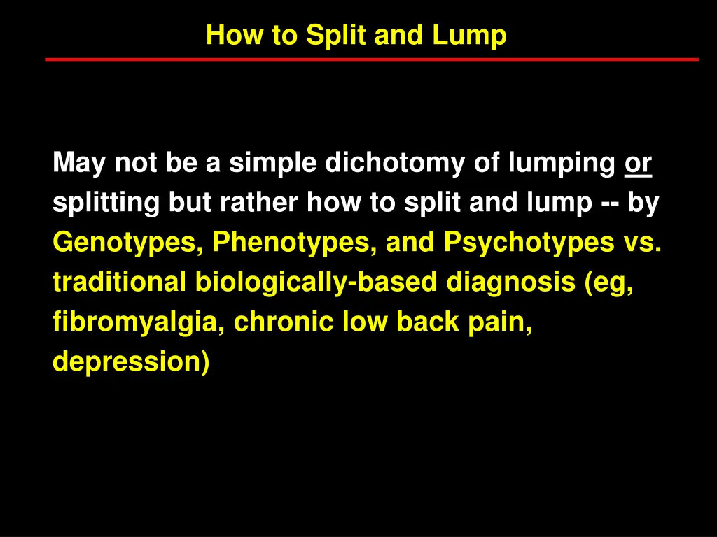 how to split and lump