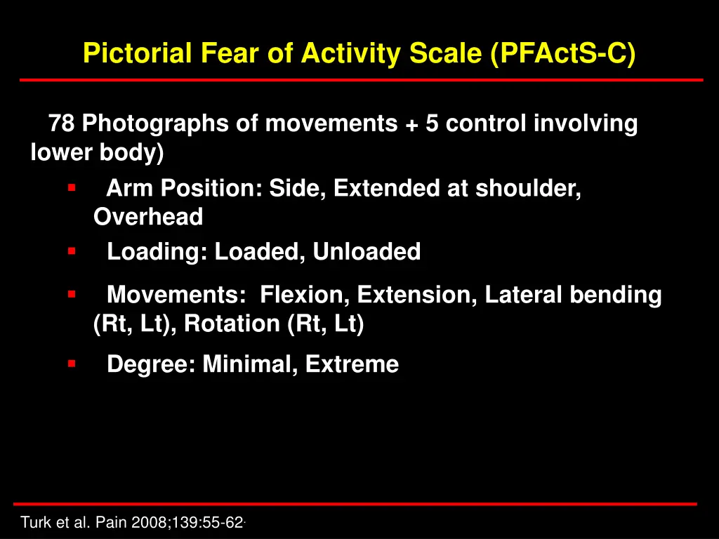 pictorial fear of activity scale pfacts c