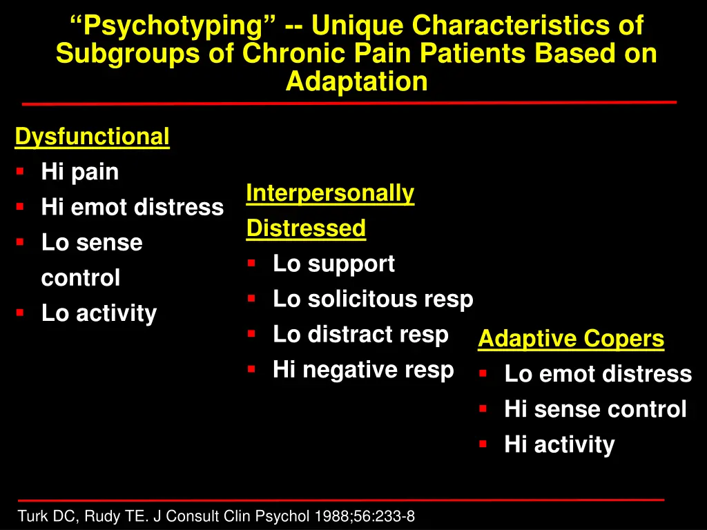 psychotyping unique characteristics of subgroups