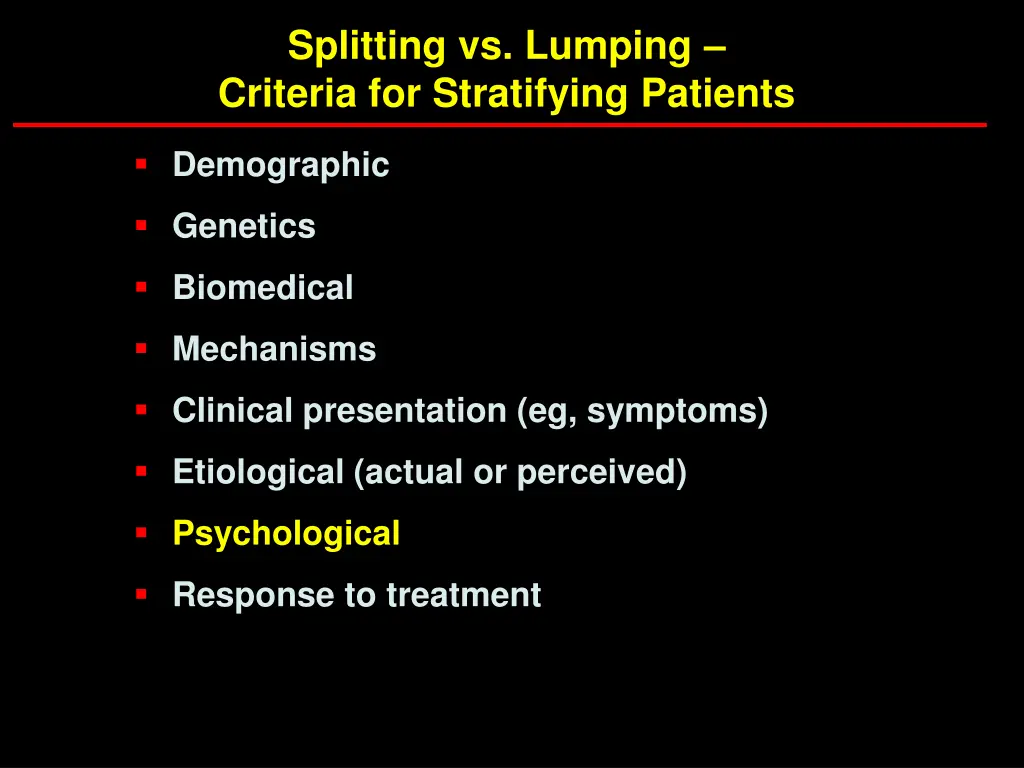 splitting vs lumping criteria for stratifying 2