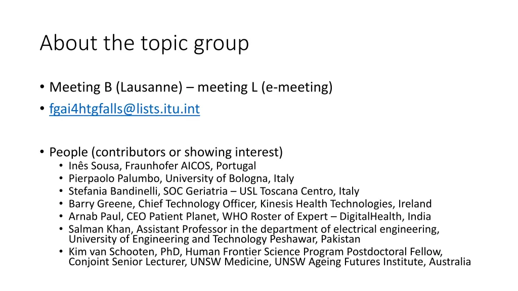 about the topic group