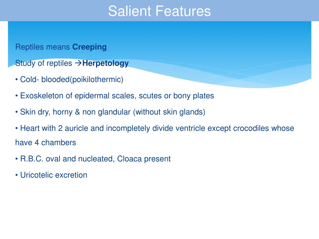 salient features