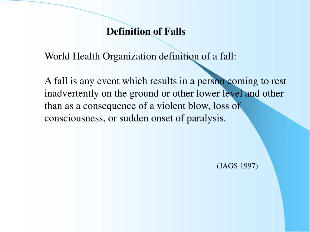 definition of falls