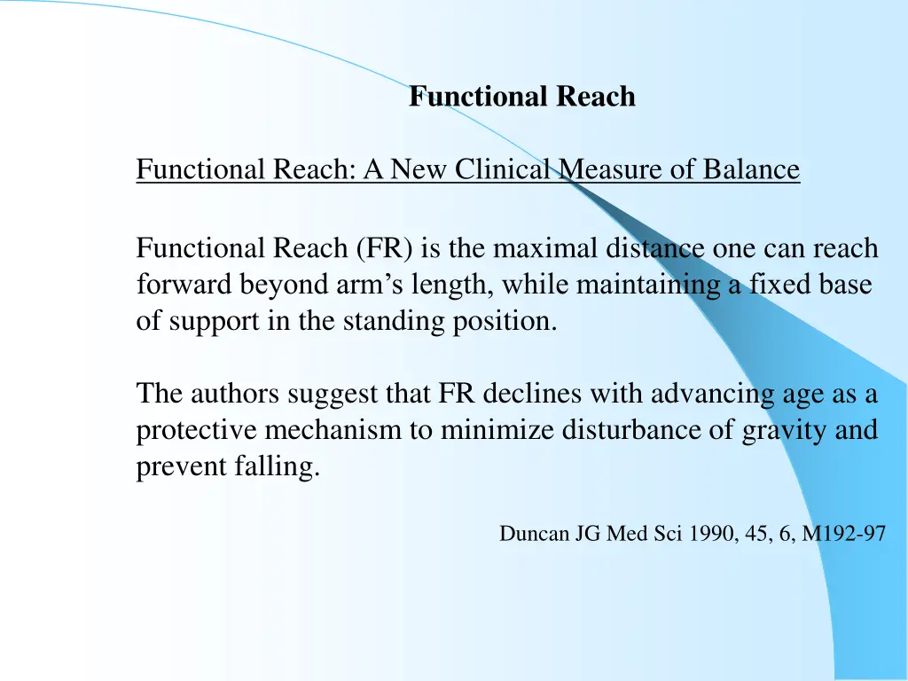 functional reach